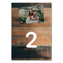 Tarjeta De Mesa Boda de fotos de Rustic Wood