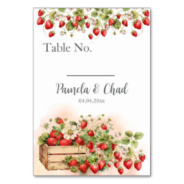 Tarjeta De Mesa Boda de fresas acuáticas