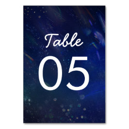 Tarjeta De Mesa Boda de galaxia azul Número de tabla Rótulo