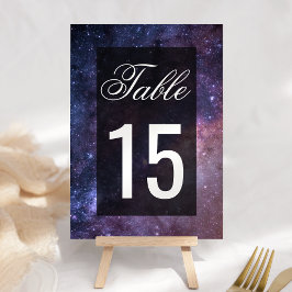 Tarjeta De Mesa Boda de galaxia universal en el espacio ultraterre