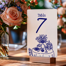 Tarjeta De Mesa Boda de Garabatos/Dibujos a Mano Alzada