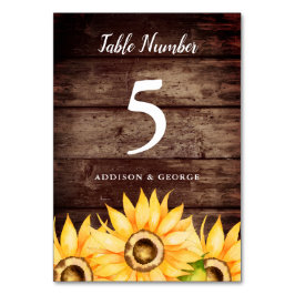 Tarjeta De Mesa Boda de girasol ruso