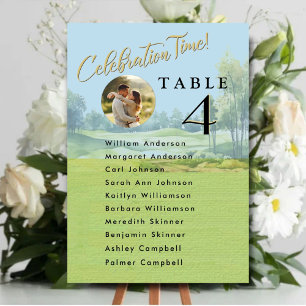 Tarjeta De Mesa Boda de Golf de Celebración Asientos 10 Nombres de