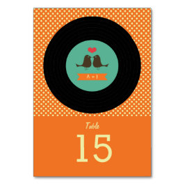 Tarjeta De Mesa Boda de grabación de vinilo retro moderno