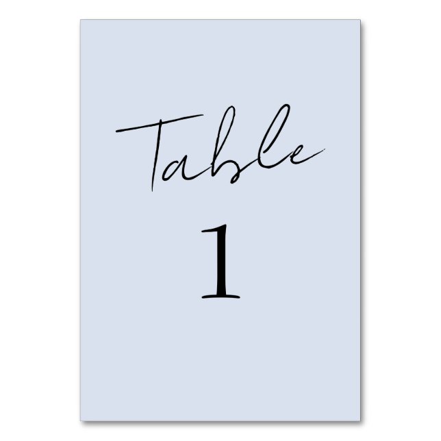 Tarjeta De Mesa Boda de guiones azul y turbio (Anverso)