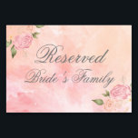 Tarjeta De Mesa Boda de guiones de color de agua de color rosa flo<br><div class="desc">Bonito y elegante tarjeta de mesa para colocar las mesas en la ducha de novia,  la despedida de soltera o la recepción de bodas. Esta será una gran adición a su mesa en cualquier lugar que elija.</div>