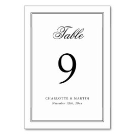 Tarjeta De Mesa Boda de guiones de marco en blanco y negro