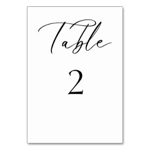 Tarjeta de mesa Boda de guiones elegantes negro y 