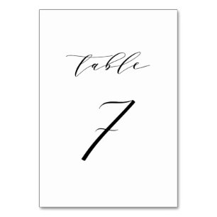 Tarjeta De Mesa Boda de guiones Minimalistas negros Número de tabl