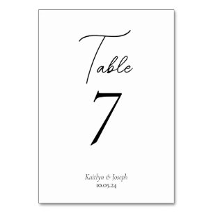 Tarjeta De Mesa Boda de guiones modernos de collage de fotos