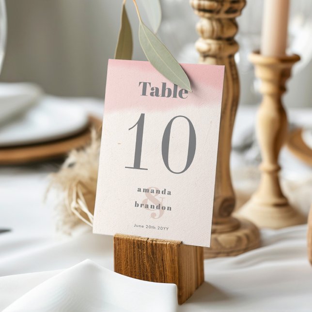 Tarjeta De Mesa Boda de guiones negrita de Rubor y Bloom minimalis (Subido por el creador)