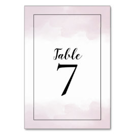 Tarjeta De Mesa Boda de guiones negros de colores de agua rosados