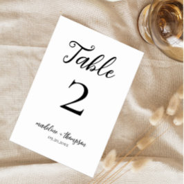 Tarjeta De Mesa Boda de guiones románticos simple