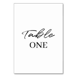 Tarjeta De Mesa Boda de guiones simples en blanco negro