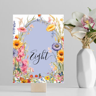 Tarjeta De Mesa Boda de guirnaldas florales de moda de Flor Silves