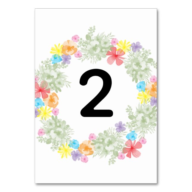 Tarjeta De Mesa Boda de guirnaldas florales rusas (Anverso)