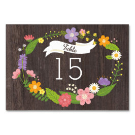 Tarjeta De Mesa Boda de guirnaldas florales rusas de Woodland