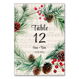 Tarjeta De Mesa Boda de guirnaldas Red Berry para navidades