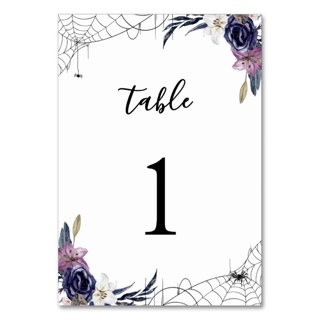 Tarjeta De Mesa Boda de Halloween (Anverso)