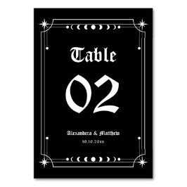 Tarjeta De Mesa Boda de Halloween gótico