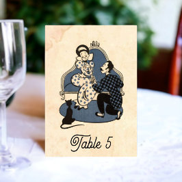 Tarjeta De Mesa Boda de historietas de 50 años de la antigua propu