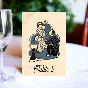 Tarjeta De Mesa Boda de historietas de 50 años de la antigua propu