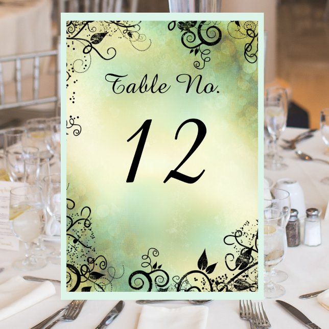 Tarjeta de mesa Boda de hoja de deco encantada por (Subido por el creador)