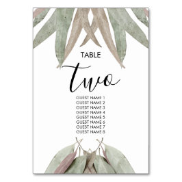 Tarjeta De Mesa Boda de hoja de eucalipto ruso