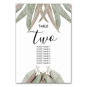 Tarjeta De Mesa Boda de hoja de eucalipto ruso