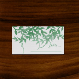 Tarjeta De Mesa Boda de Hojas Botánicas Rústicas
