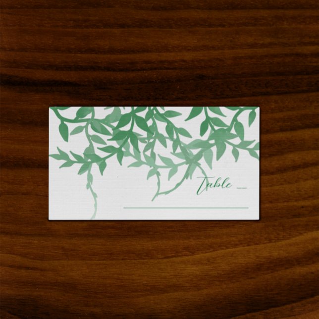 Tarjeta De Mesa Boda de Hojas Botánicas Rústicas (Subido por el creador)