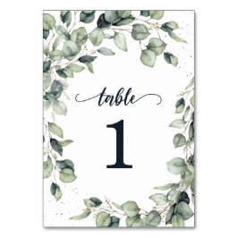 Tarjeta De Mesa Boda de hojas de eucalipto
