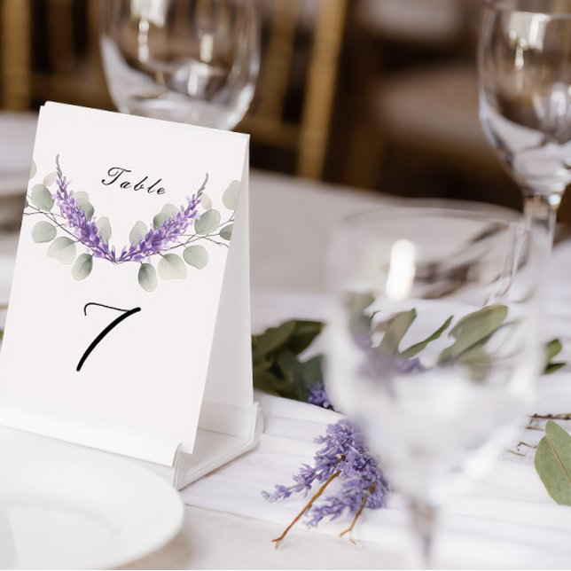 Tarjeta De Mesa Boda de Hojas de Eucalipto Lavanda (Subido por el creador)