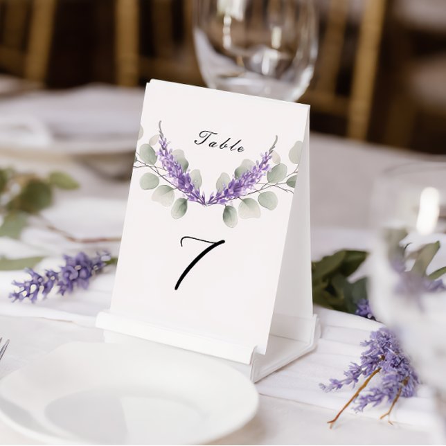 Tarjeta De Mesa Boda de Hojas de Eucalipto Lavanda (Subido por el creador)