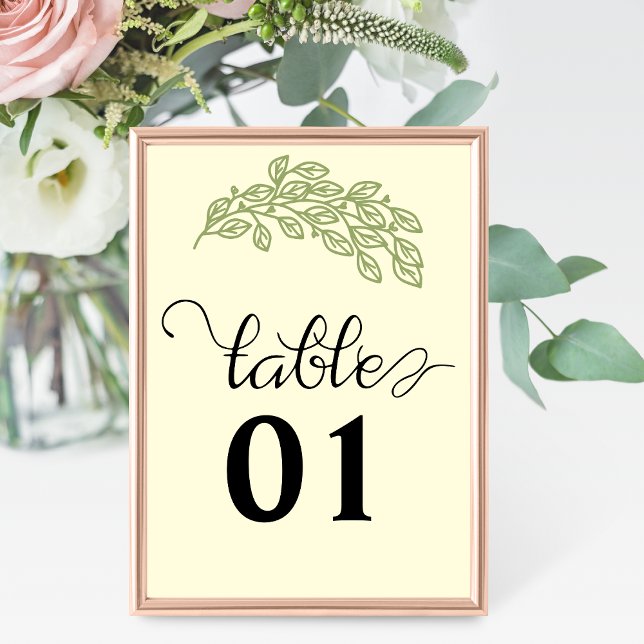 Tarjeta De Mesa Boda de hojas de línea artísticas (Subido por el creador)