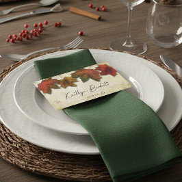 Tarjeta De Mesa Boda de hojas de otoño