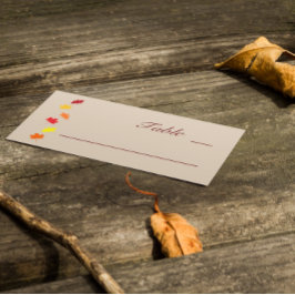 Tarjeta De Mesa Boda de hojas de otoño