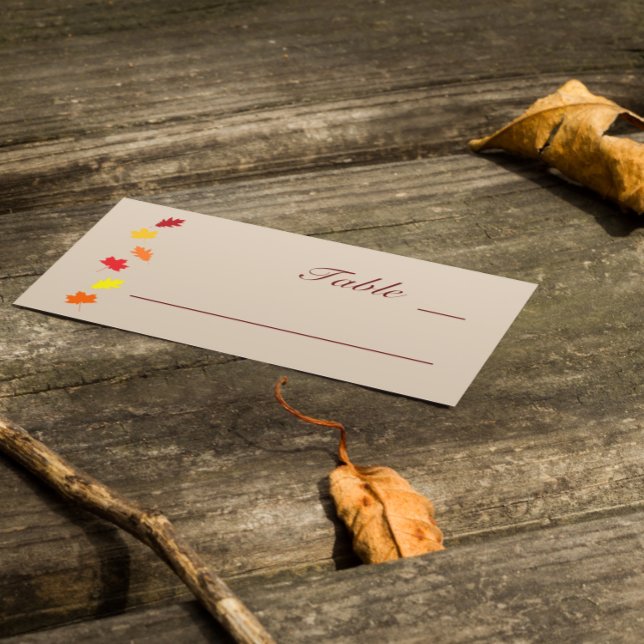 Tarjeta De Mesa Boda de hojas de otoño (Subido por el creador)