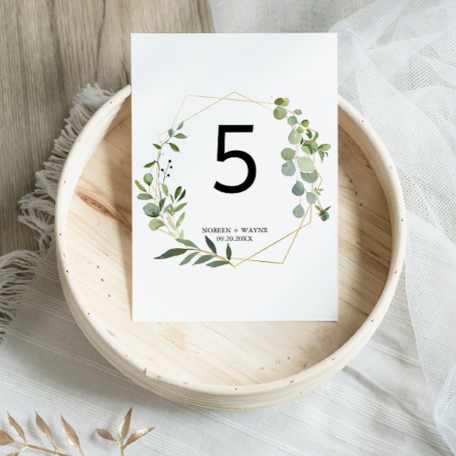 Tarjeta De Mesa Boda de hojas verdes tropicales (Subido por el creador)