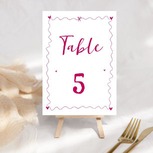 Tarjeta De Mesa Boda de Ilustraciones de línea de cifrado de mano
