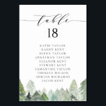 Tarjeta De Mesa Boda de Invierno de la Selva Nevada Evergreen<br><div class="desc">Trae la magia del invierno a tu celebración con esta carta de color agua con un bosque de nieve de siempre verde. La caída de la nieve y los árboles verdes y verdes de siempre evocan un ambiente estacional sereno, perfecto para bodas de invierno, fiestas de vacaciones o cumpleaños. Puede...</div>