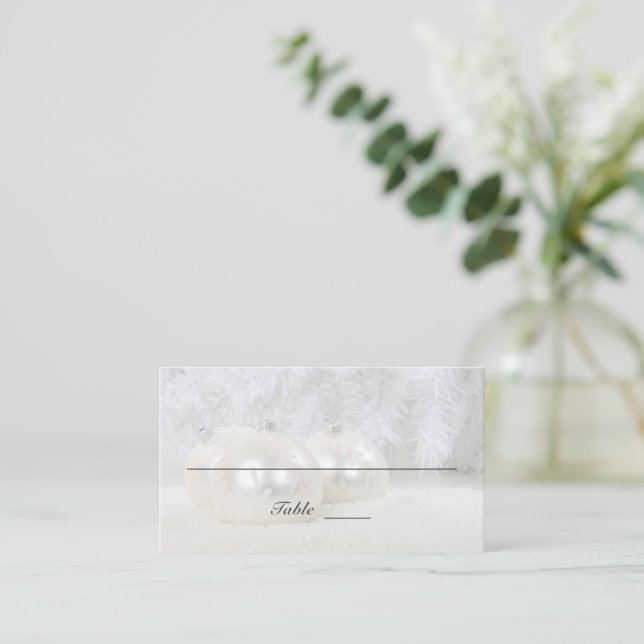 Tarjeta De Mesa Boda de Invierno de los Navidades Blancos | Llanur (Anverso de pie)