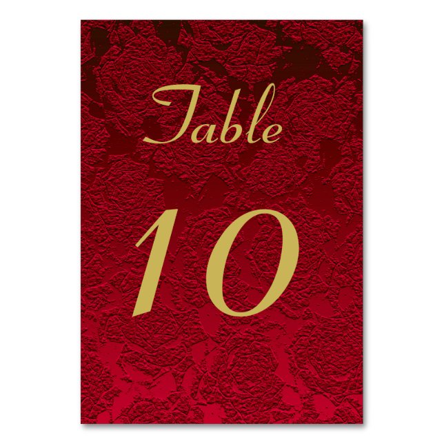 Tarjeta De Mesa Boda de Invierno de los Navidades de Oro Rojo (Anverso)