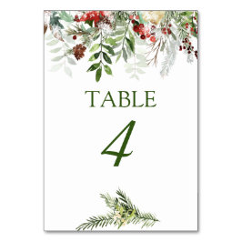 Tarjeta De Mesa Boda de invierno en temporada de navidades