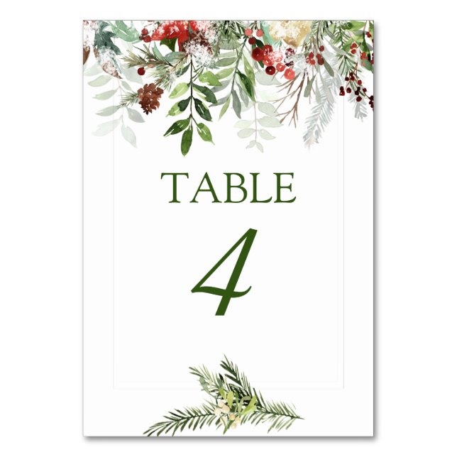 Tarjeta De Mesa Boda de invierno en temporada de navidades (Anverso)
