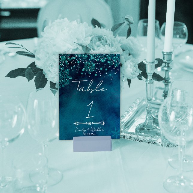 Tarjeta De Mesa Boda de invierno nocturno (Subido por el creador)
