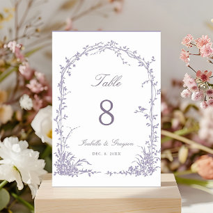 Tarjeta De Mesa Boda de Jardín con Arco Botánico Romántico de Lava