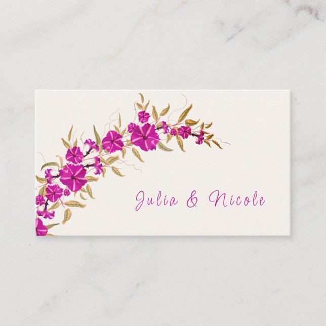 Tarjeta De Mesa Boda de Jardín de Flores de Vino Purple Wild Trump (Anverso)