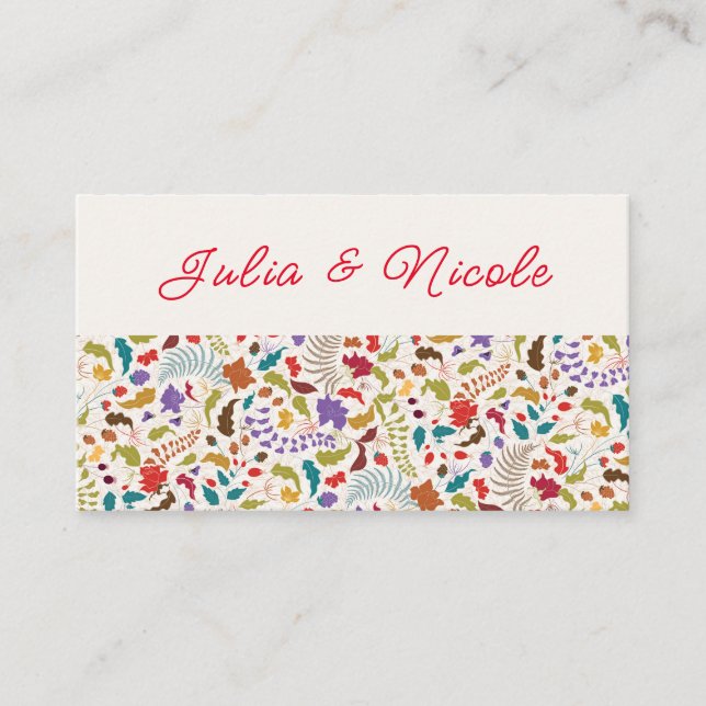 Tarjeta De Mesa Boda de Jardín de Flores Exóticas Rosa Woods (Anverso)