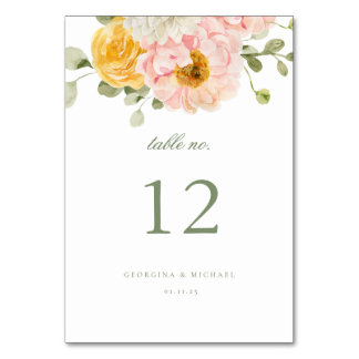 Tarjeta De Mesa Boda de jardín de verano dulce